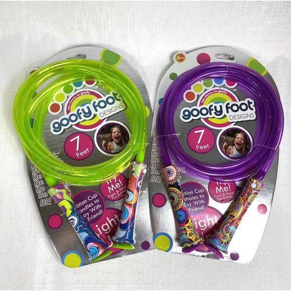 Goofy Foot Light-Up LED 7 ft Jump Rope Kids Fitness Suction Cup Handles Assorted - Picture 1 of 11